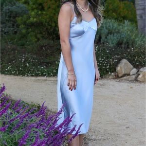Silk periwinkle midi dress